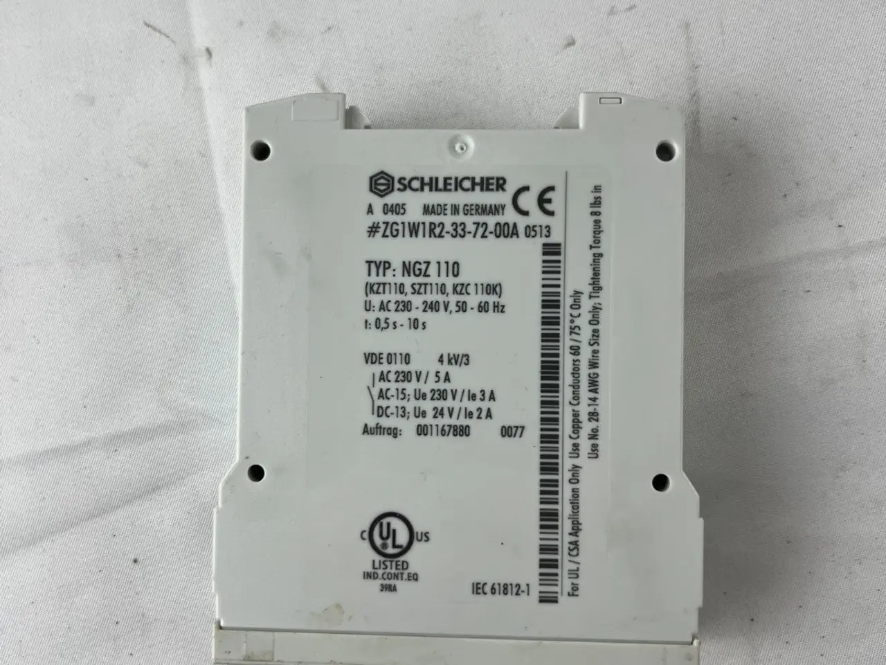 Billede 7 - Schleicher NGZ 110 Time relæ 0.5–10s 230–240V AC