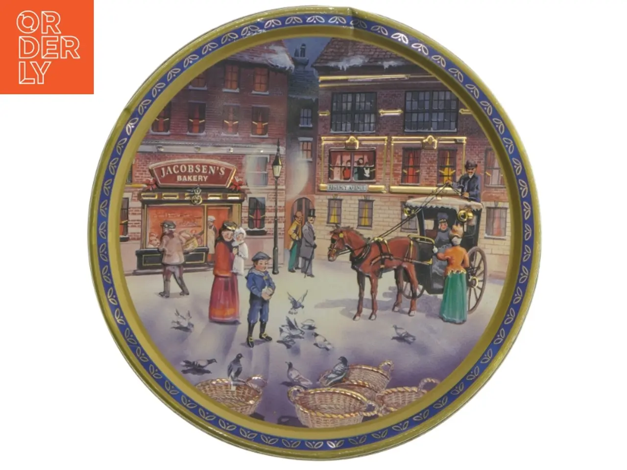 Billede 2 - Vintage kagedåse med nostalgisk motiv (str. Ø 19,5x6,5 cm)