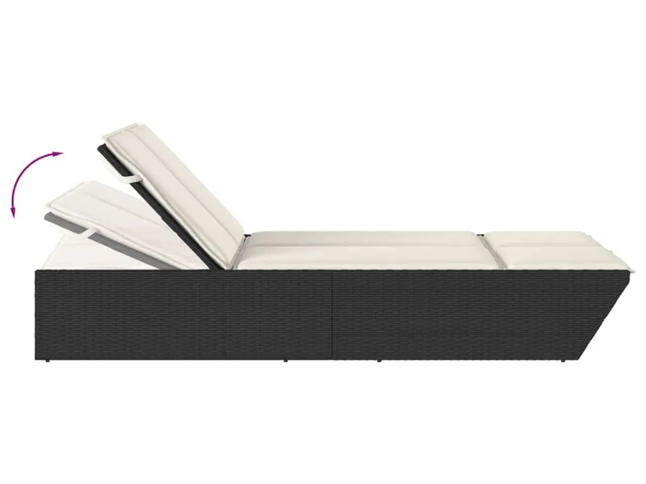Billede 7 - Dobbelt loungesofa med hynder polyrattan sort