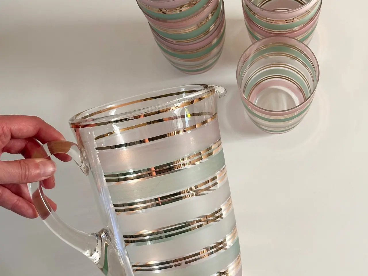 Billede 8 - Vintage kande med 6 glas
