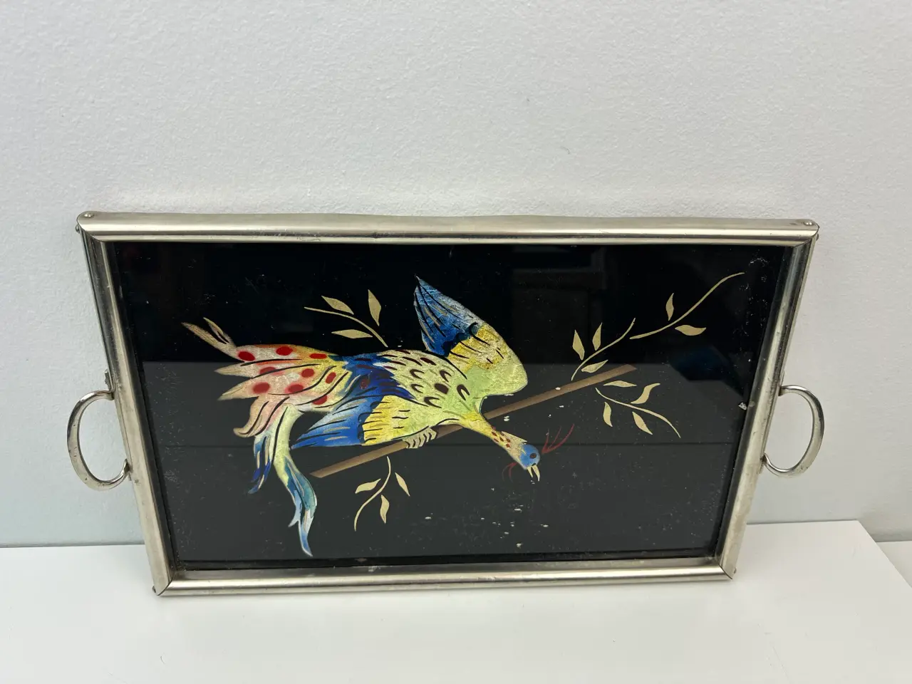 Billede 6 - Retro bakke med fuglemotiv