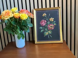 Smuk vintage blomsterbroderi