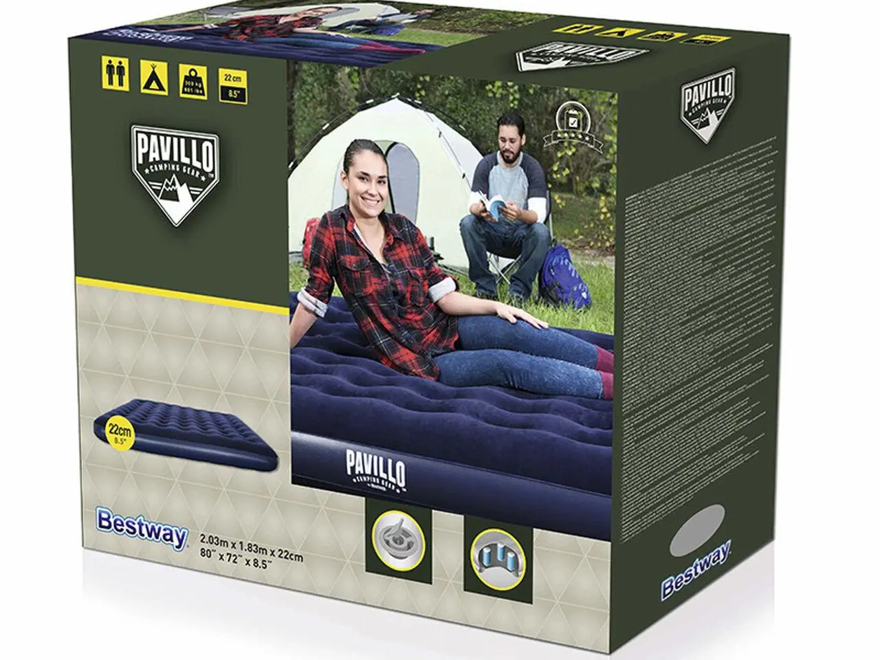 Billede 2 - Bestway luftmadras King - 203 × 183 × 22 cm, blå