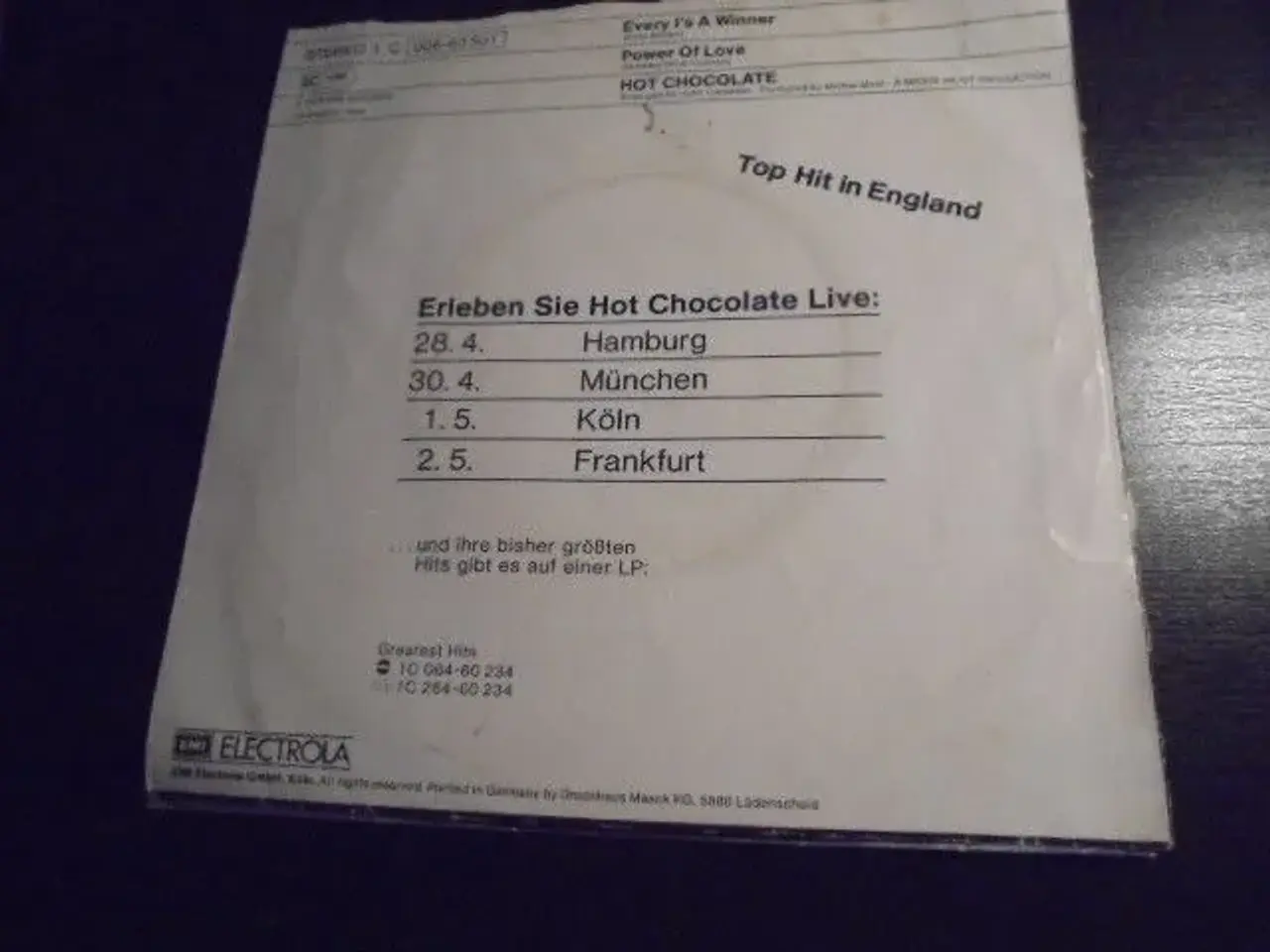 Billede 2 - Single - Hot Chocolate - Every 1's a Winner