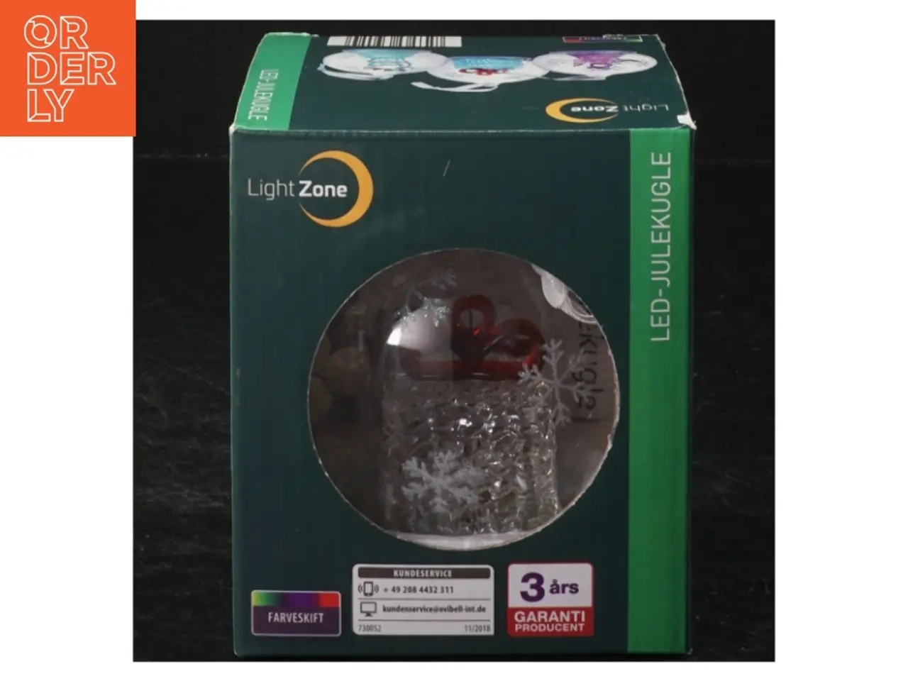 Billede 3 - LED-julekugle med farveskift fra Light Zone (str. Ø 7 cm)