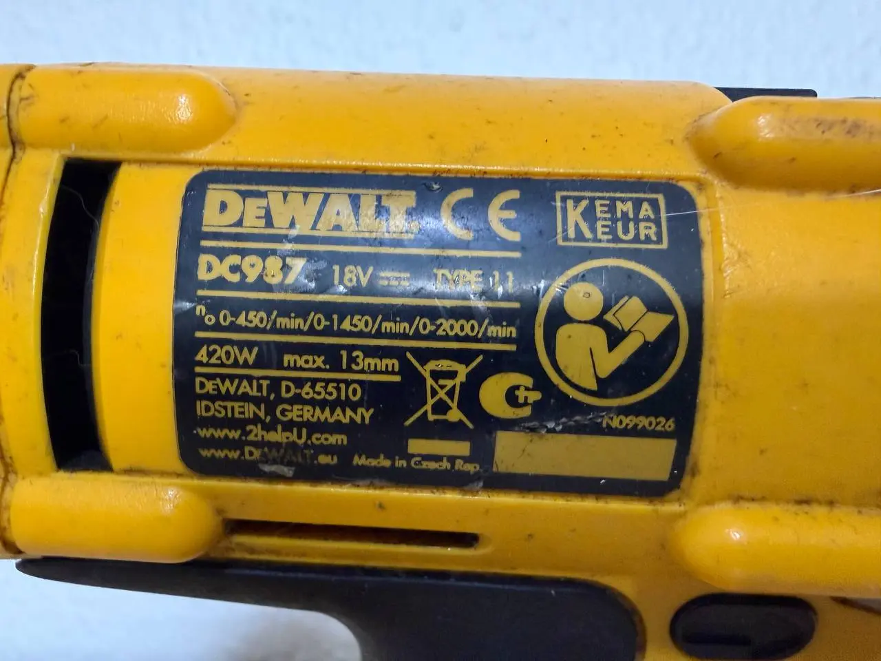 Billede 4 - DeWalt DC987 bore-/skruemaskine - Uden batteri