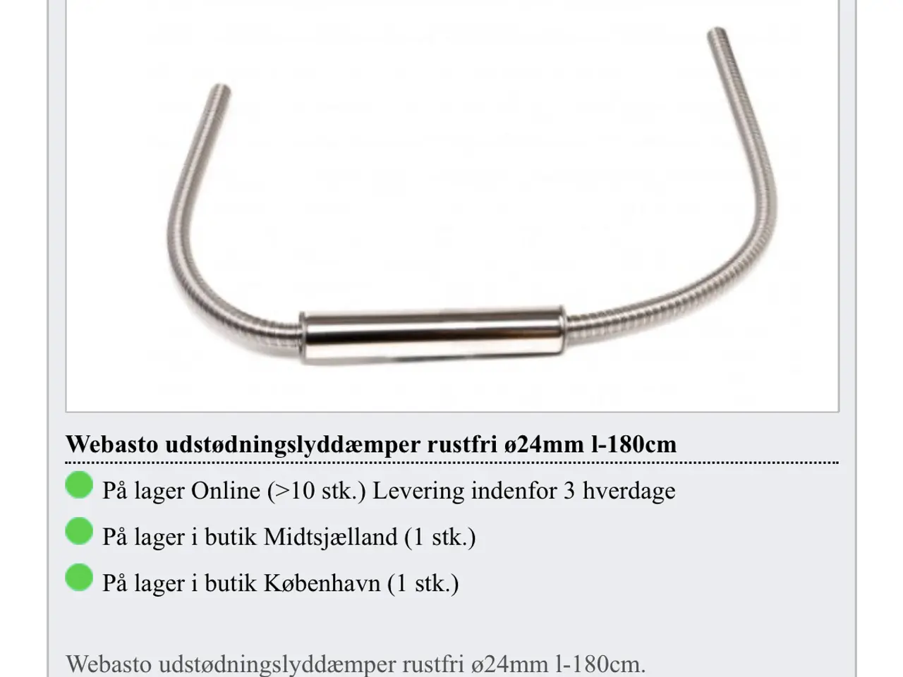 Billede 1 - Webasto udstødning med lyddæmper