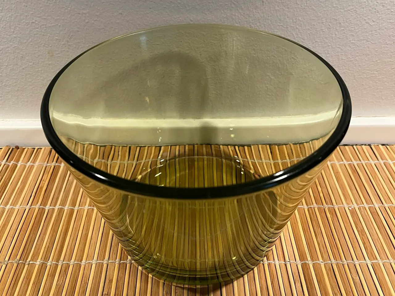 Billede 3 - Grøn glasskål i tykt glas