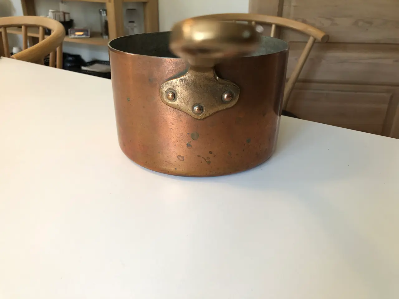 Billede 3 - Kobbergryde Ø16 cm med solidt messinghåndtag
