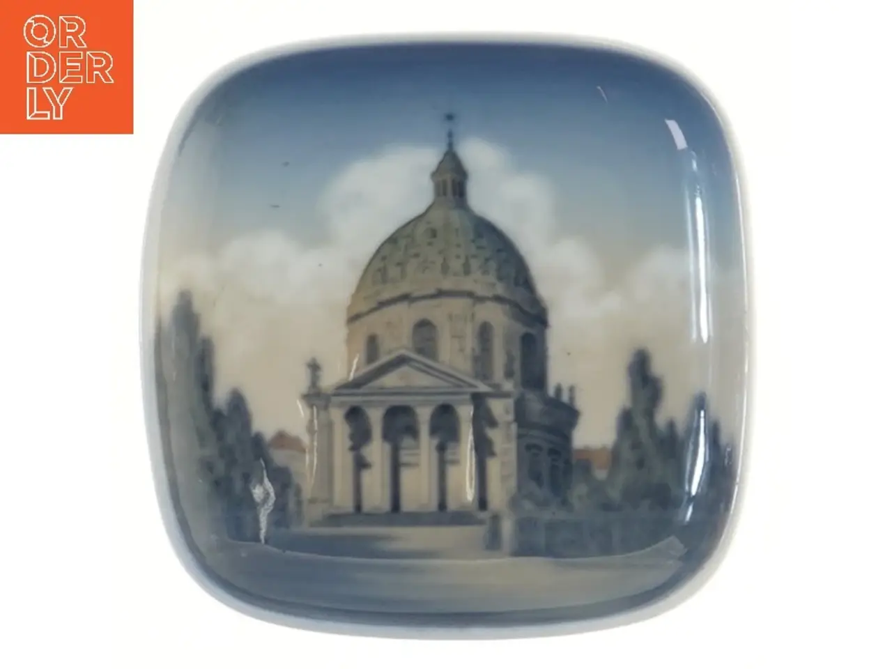 Billede 1 - askebæger/ med Marmorkirken motiv fra Royal Copenhagen (str. 13x13 cm)