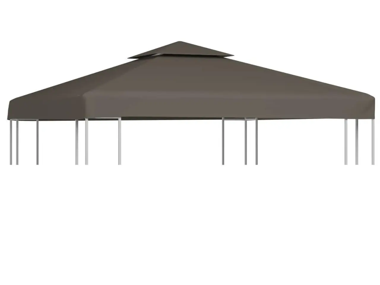 Billede 1 - Pavillontopdække i 2 lag 3×3 m - 310 g/m², gråbrun
