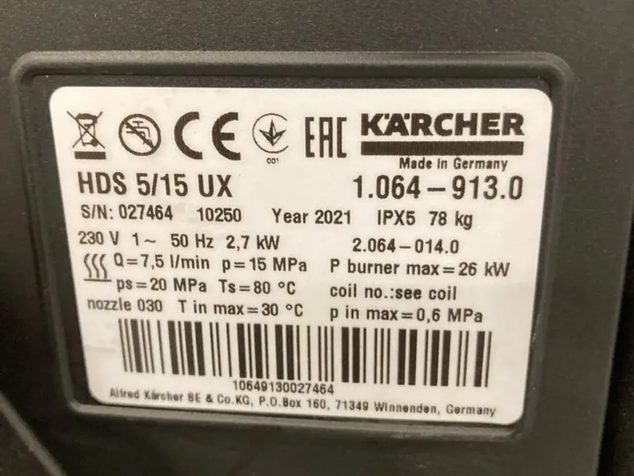 Billede 5 - Kärcher HDS 5/15 UX Hedvandsrenser