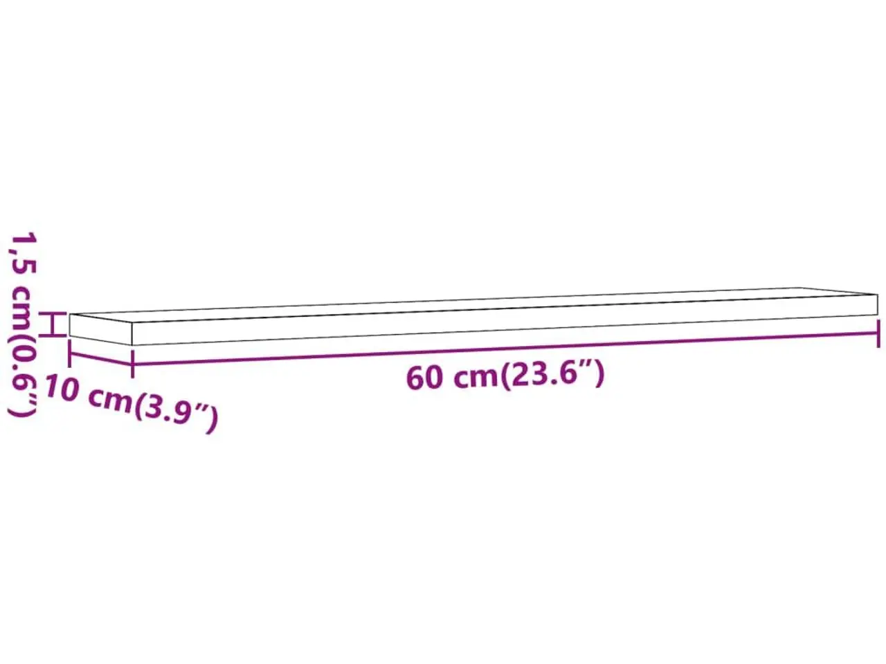 Billede 9 - Hyldeplader 4 stk. - 60×10×1,5 cm i konstrueret træ, kunsteg