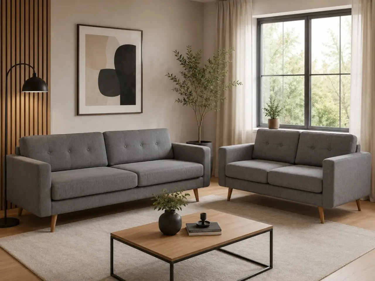 Billede 1 - Novelty 3+2 pers. sofasæt - Lysegrå OUTLET