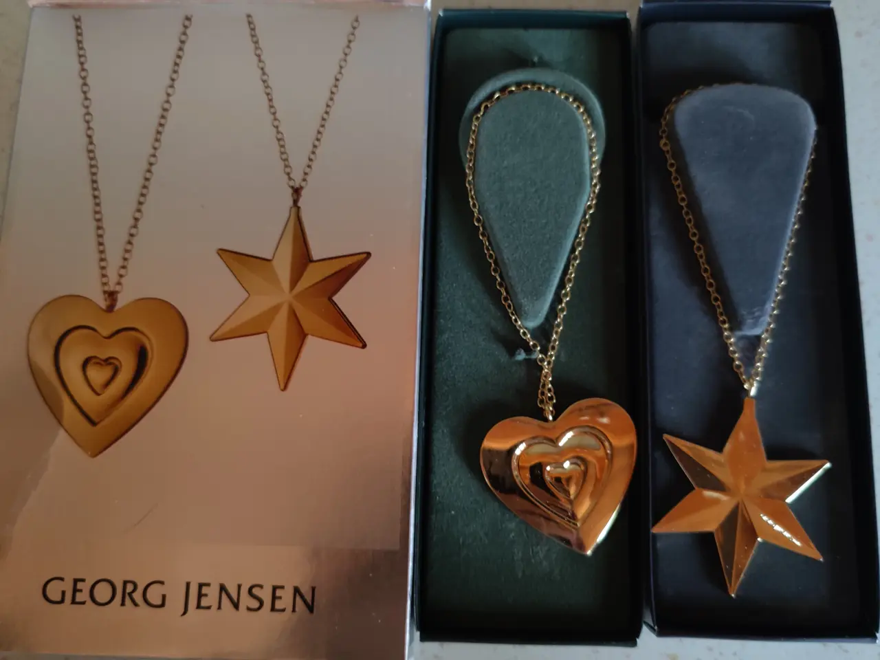 Billede 1 - Georg Jensen Golden Christmas Hjerte og Stjerne 