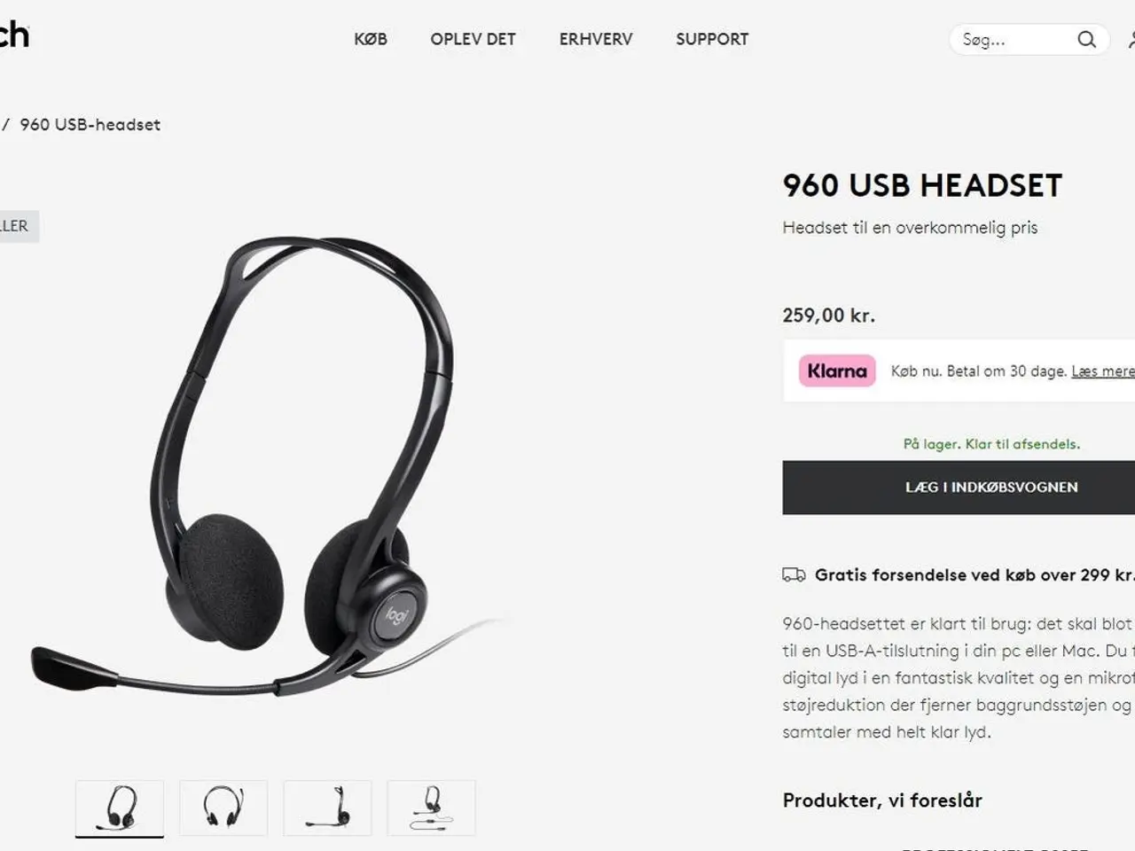 Billede 1 - Logitech 960 USB headset