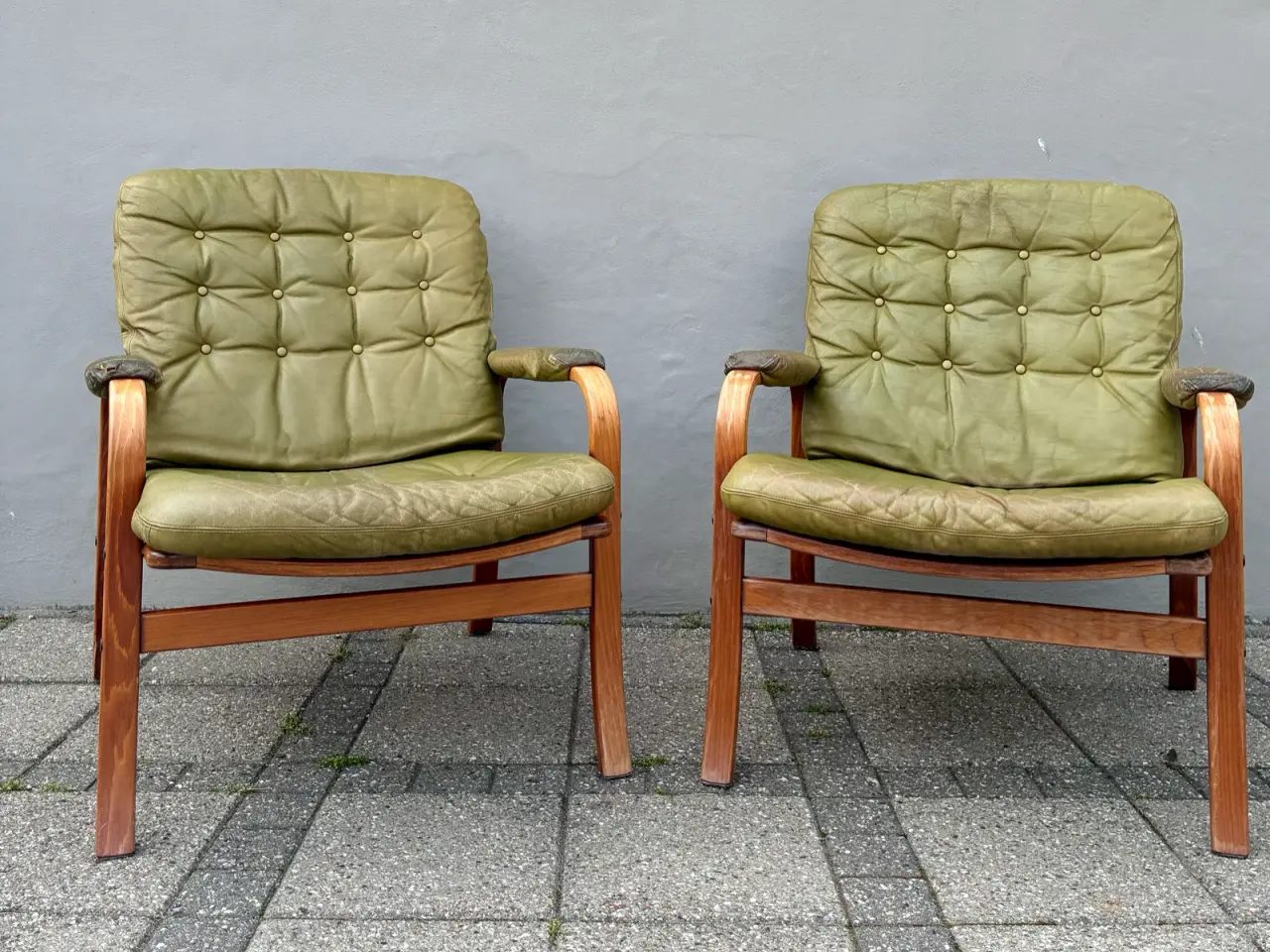 Billede 1 - Vintage svenske 60’er læder loungestolesæt Göte Mö