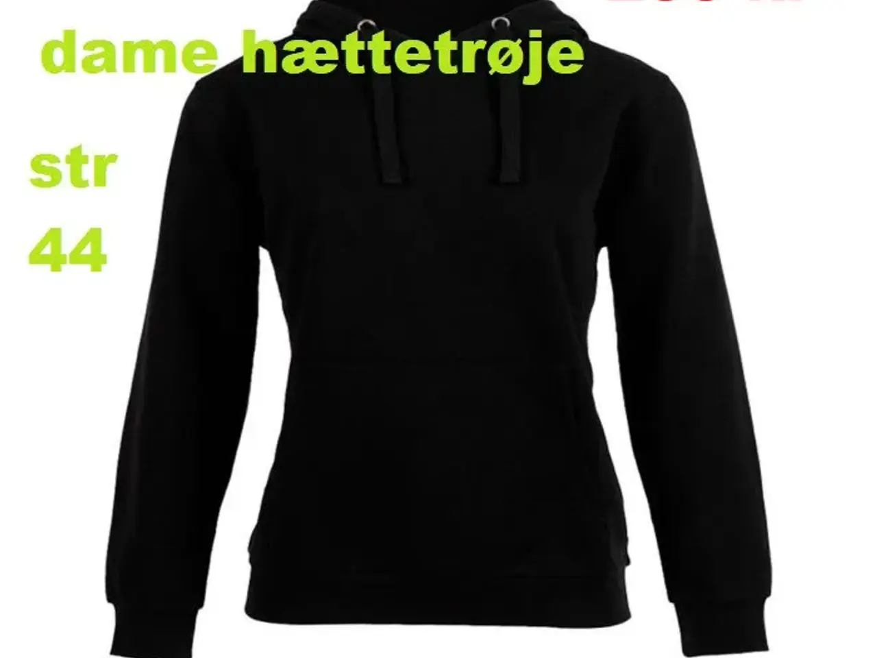 Billede 1 - hætte bluse sort