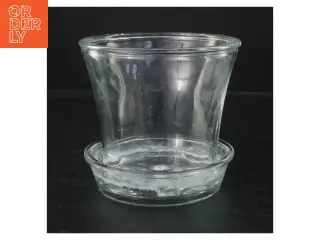 Glasurtepotte med underskål (str. Ø 15 cm)
