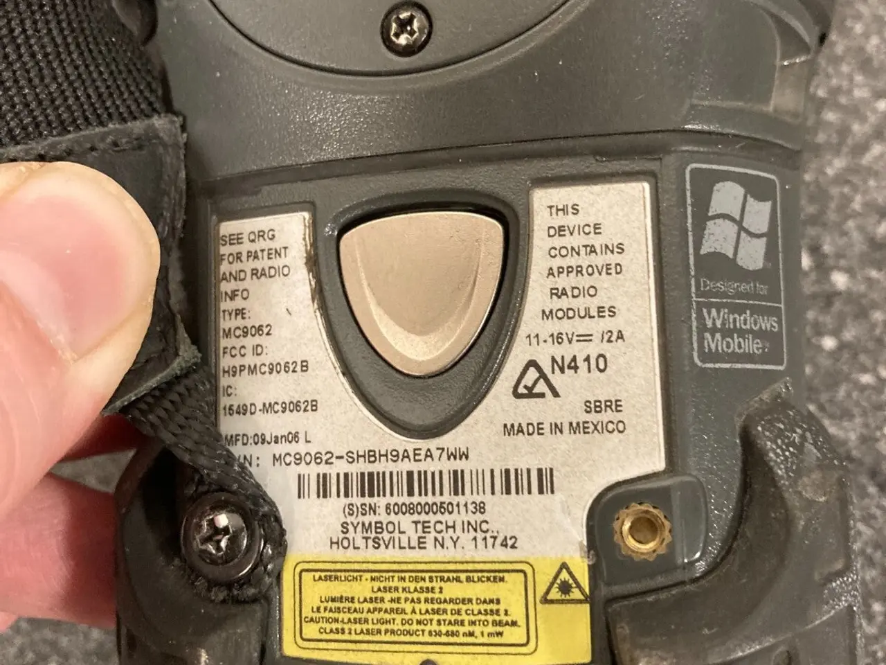 Billede 8 - Symbol Technologies MC9062-SHBH9AEA7WW Barcode