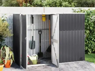 Redskabsskur til haven 225x89x161 cm galvaniseret stål antracit