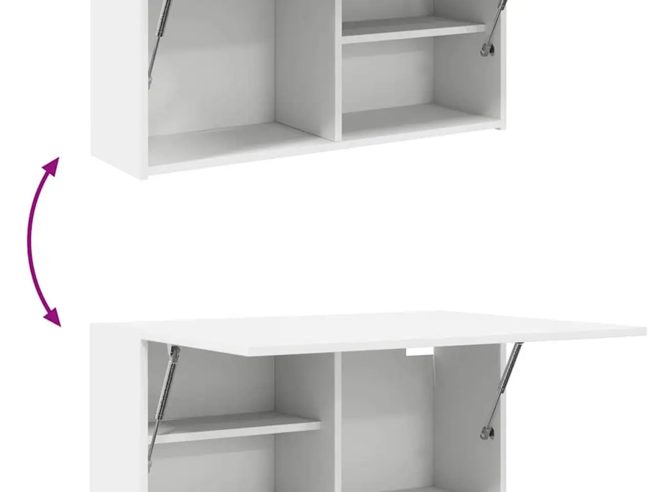 Billede 8 - Væghængt badeværelsesskab - hvid, 80 x 25 x 40 cm