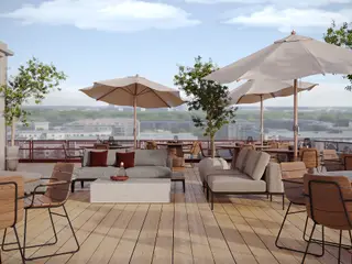 406 m² kontor i nyopført hus med grøn profil og fælles faciliteter