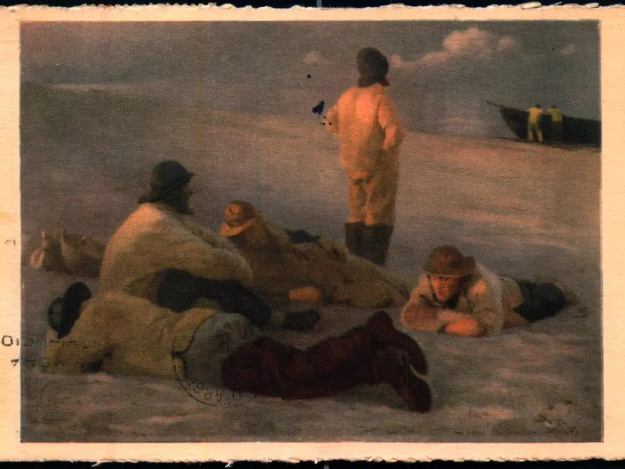 Billede 1 - Krøyer - Fiskere paa Skagen Strand - K. Wiit-Møllers 3232 - Brugt