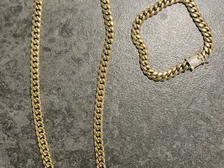 8mm goldfilled pansersæt med sten i låsen