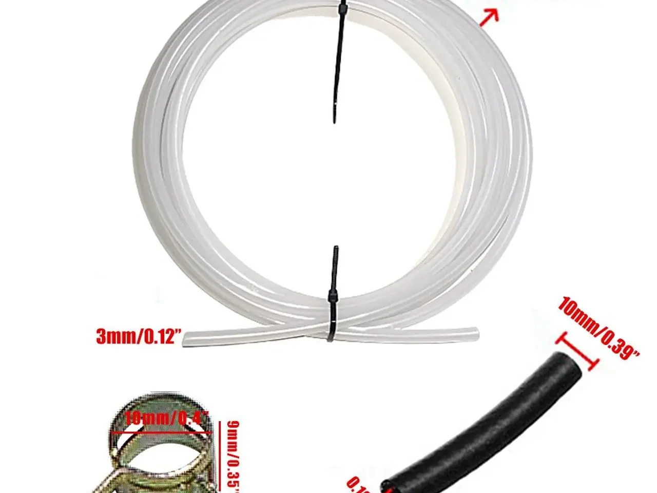 Billede 3 - 5 meter Brændstofslange – Ø4 mm til oliefyr