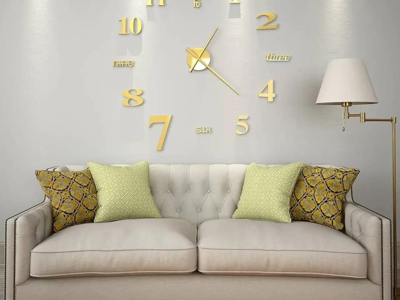 Billede 2 - 3D-vægur moderne design 100 cm XXL guldfarvet