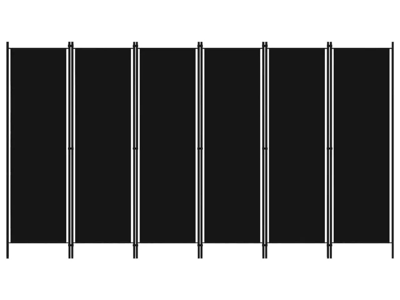 Billede 1 - 6-panels rumdeler - 300 × 180 cm - sort foldeskærm