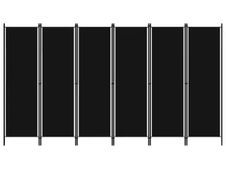 6-panels rumdeler 300 x 180 cm sort