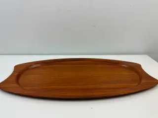 Vintage serveringsbakke / bakke i teak (SILVA)
