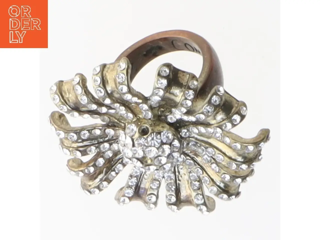 Billede 1 - Dekorativ ring med glitrende sten (str. 56 mm)