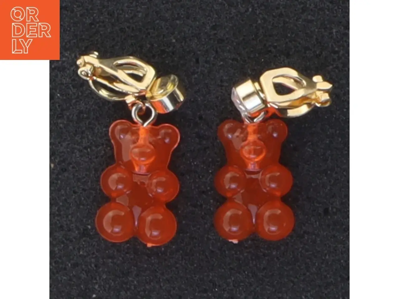 Billede 1 - Orange gummybjørn øreringe (str. 2,9 cm)