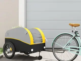 Cykelanhænger 45 kg jern sort og gul
