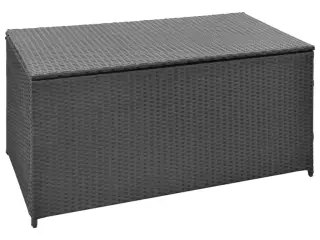 Udendørs opbevaringkasse sort 120x50x60 cm polyrattan