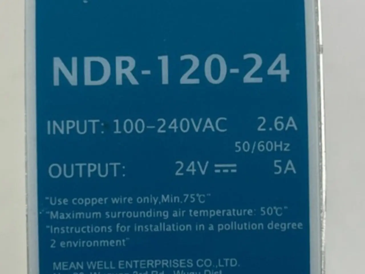 Billede 1 - Mean Well NDR-120-24 DIN Rail strømforsyning 24V