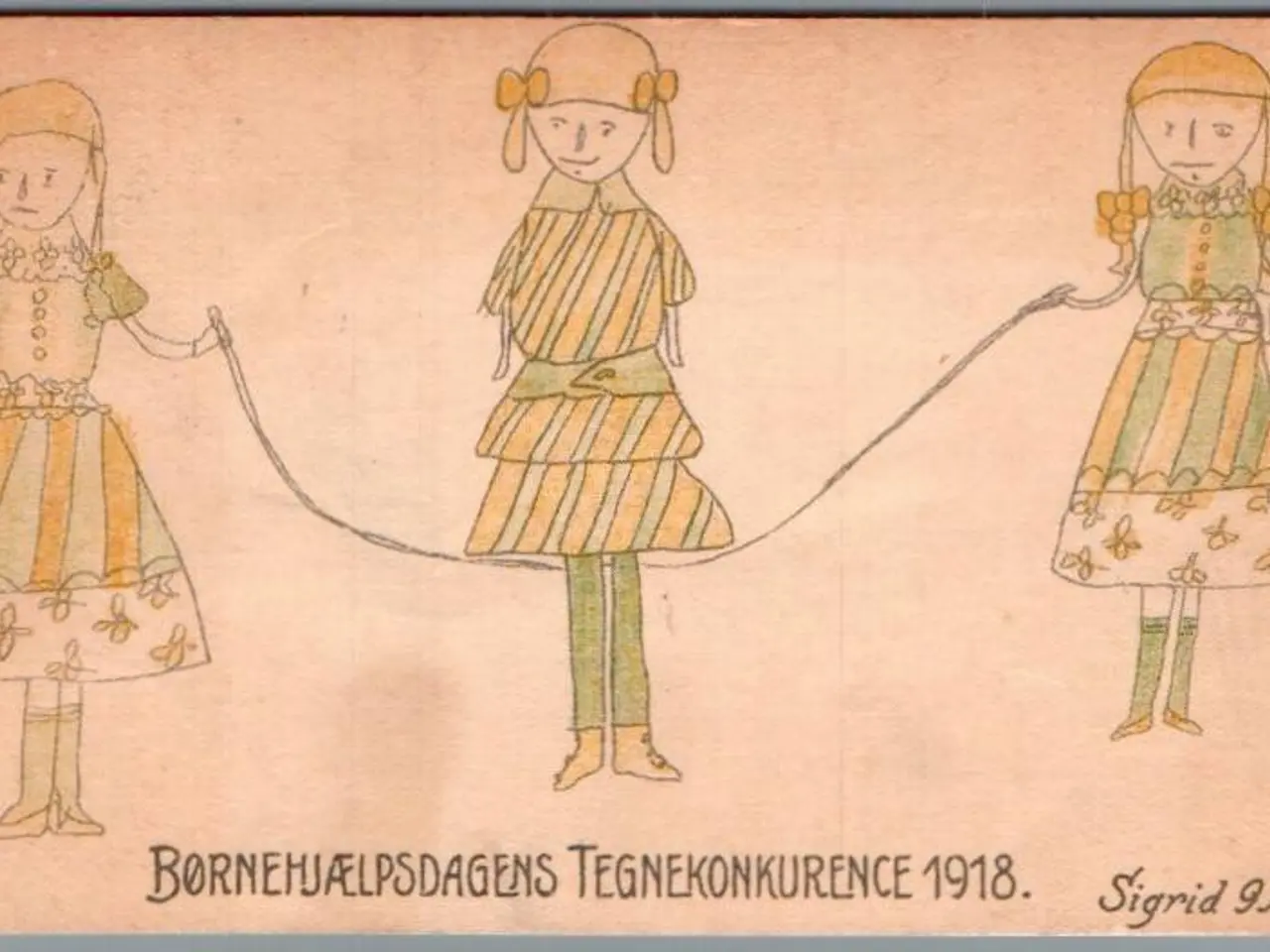 Billede 1 - Børnehjælpsdagens Tegnekonkurence 1918 - Postkort - Ubrugt
