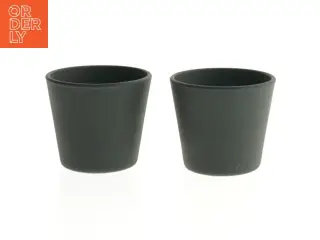 Sort fyrfadsstage/til miniplante fra IKEA (str. Ø. 7 cm. længde. 6 cm)