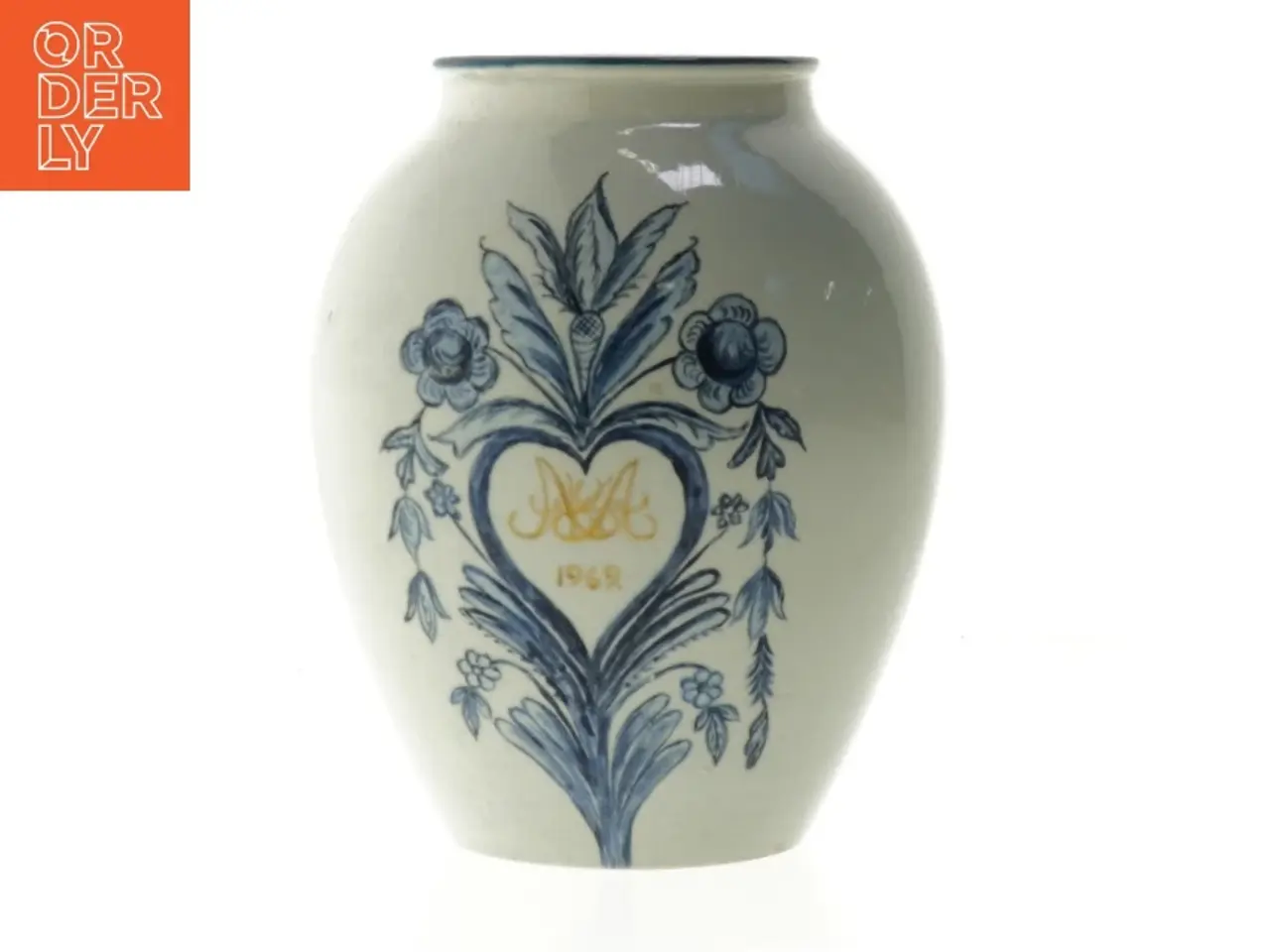 Billede 1 - Håndmalet vase fra Nymølle (str. 17 cm)