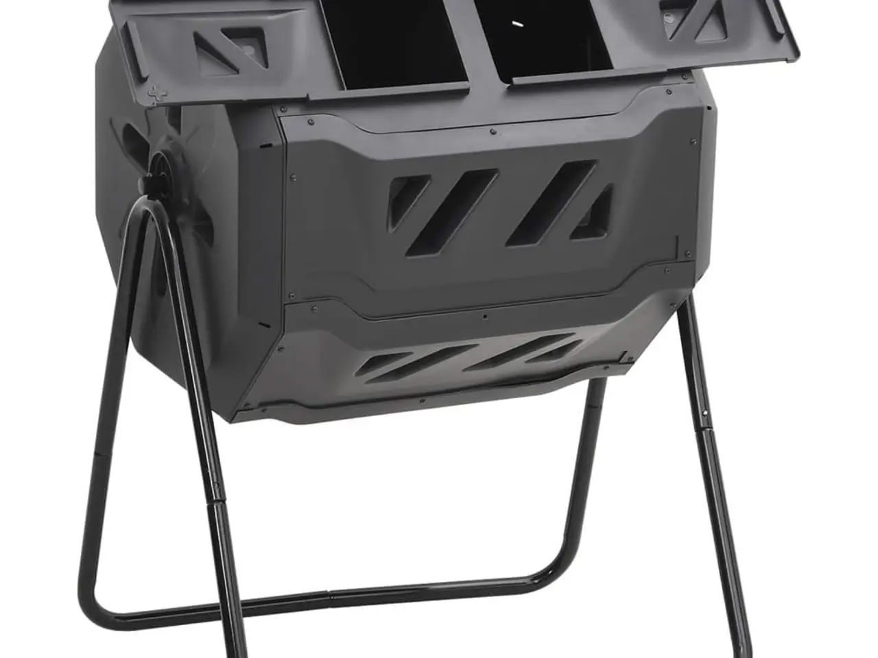 Billede 4 - Kompostbeholder til have - 160 l, 73×64×95 cm, sort