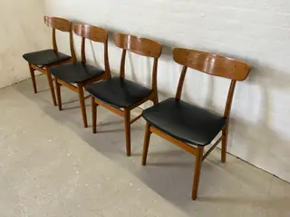 4 Farstrup klassiske retro spisebordsstole i teak 