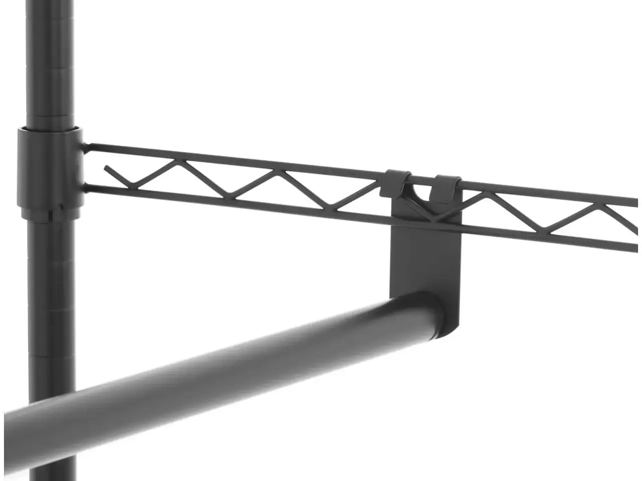 Billede 5 -  Robust Sort Tøjstativ (120cm) – 2 Bøjlestænger