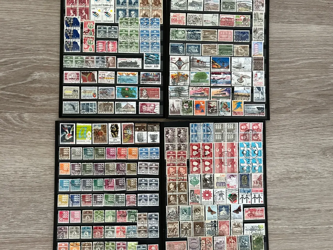 Billede 2 - 830 stk Danske frim.,4-blok,arkrester, sam.tryk