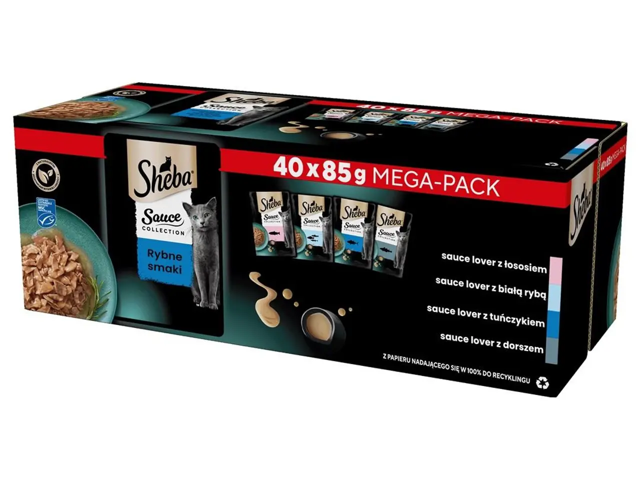 Billede 1 - Vådfoder til kat Sheba Sauce Collection fiskesmag - 40 x 85 g