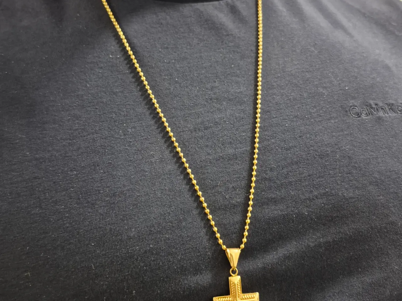 Billede 1 - Goldfilled kuglekæde med kors