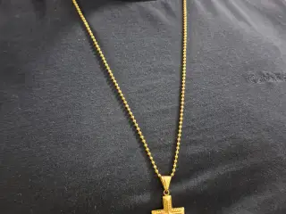 Goldfilled kuglekæde med kors