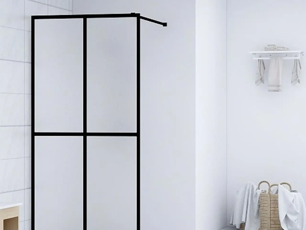Billede 1 - Bruseafskærmning 100 x 195 cm - matteret glas